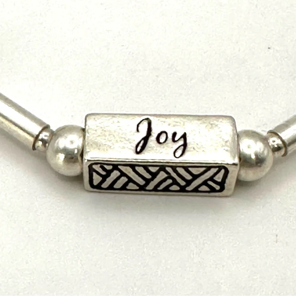 Silpada Retired B1913 Sterling Silver “Hope, Joy, Dream” Bead Bracelet